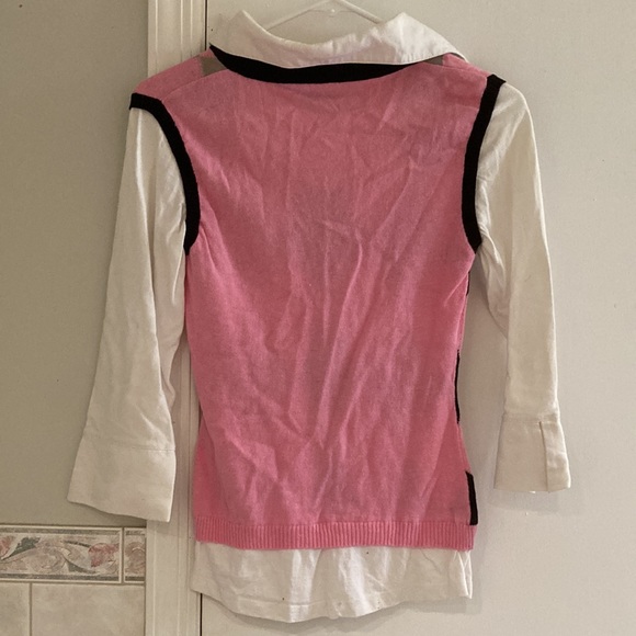 Juniors Layered Sweater-vest Shirt - Picture 3 of 4